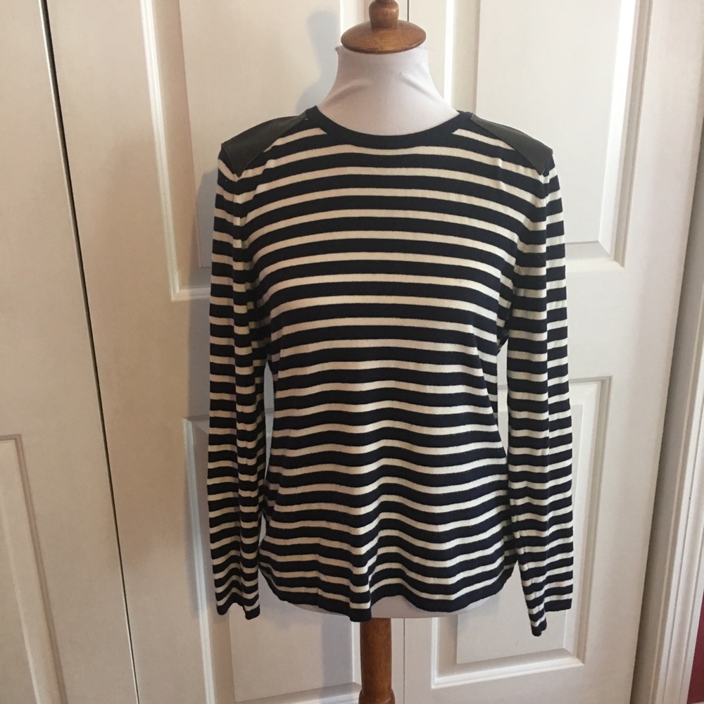 J.McLaughlin Blue and White striped Sweater